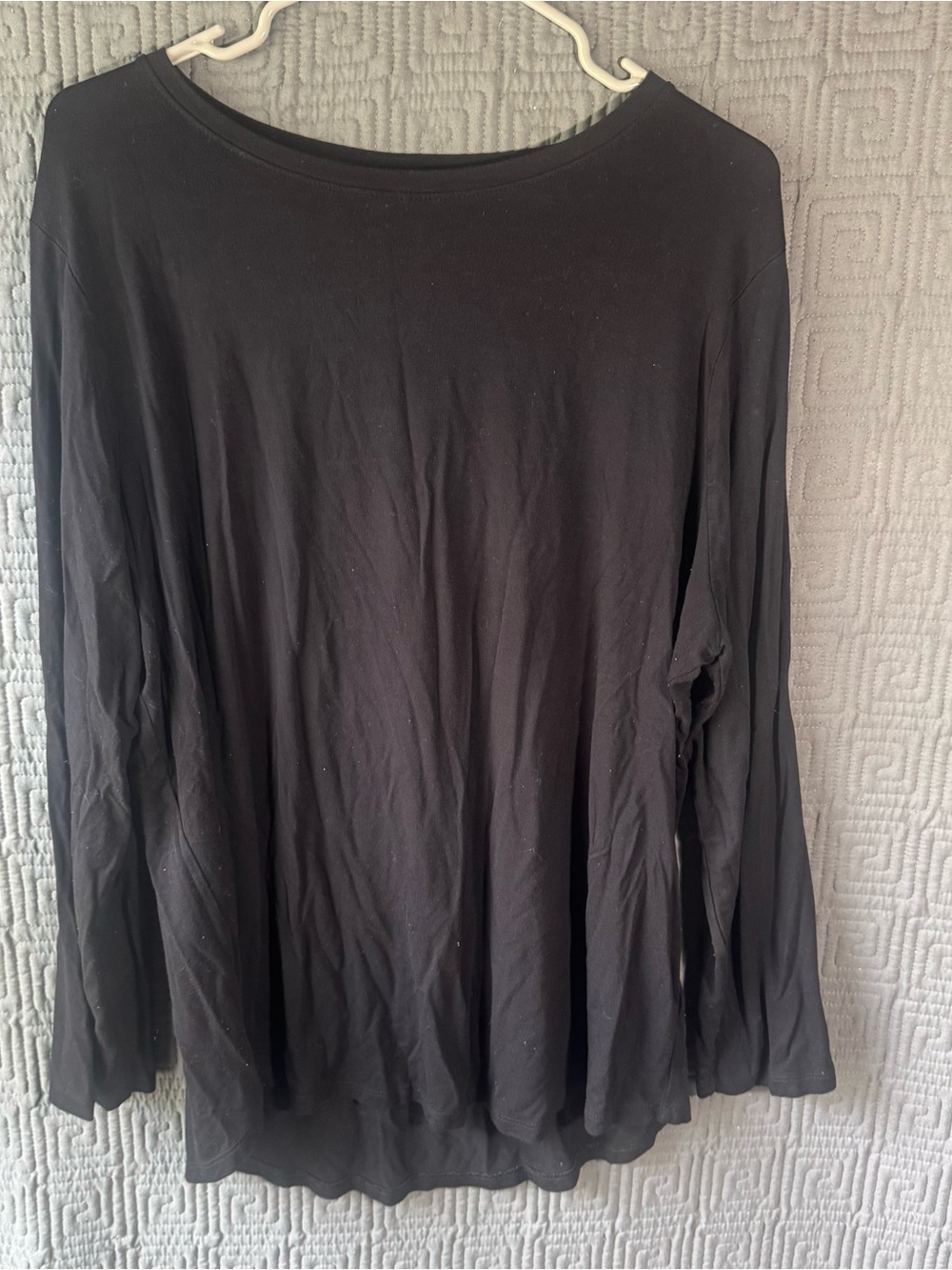 Old Navy Luxe T-Shirt Women’s XL Black Long Sleeve Rayon Blend Black Jack